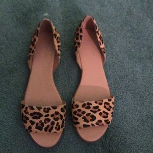 Cheetah open toe ballet flats
